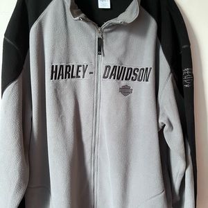 Harley Davidson Motorcycle Gray Fleece Jacket full zip men’s (3xL)